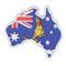 Australia Shaped National Flag Patch with Hook and Loop Back by COMMANDO