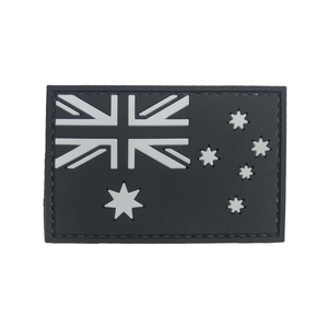 Australian Flag Black And White PVC Patch by COMMANDO