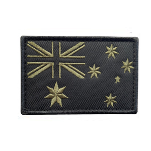 Australian Flag Embroided Black-Green by COMMANDO