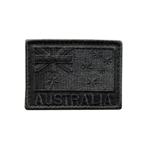 Australian Flag Embroided Black-Black by COMMANDO